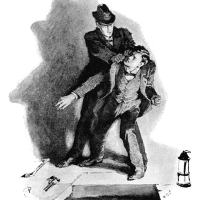 It's no use, John Clay - Illustration by Sidney Paget from The Red-Headed League It's no use, John Clay - Illustration by Sidney Paget from The Red-Headed League